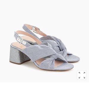J. Crew Penny sandals, blue & white with glitter